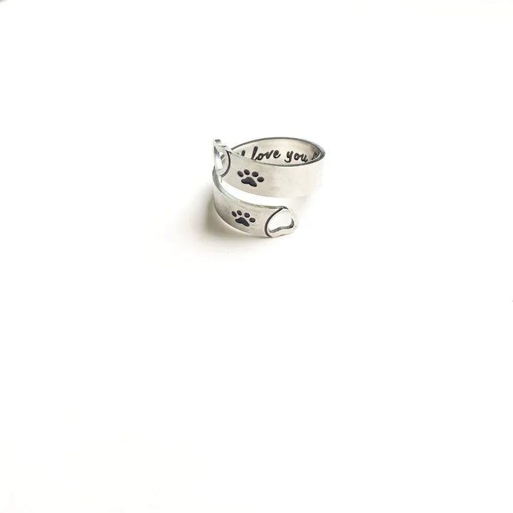 Byrne - Adjustable paw & heart ring | Silver